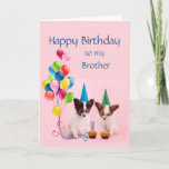 Carte Happy Birthday Brother Funny Dogs Getting Old<br><div class="desc">Happy Birthday Brother hope your birthday makes you happier than these guys.  Fun Birthday for a brother with a sense of humour</div>