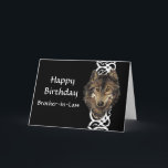 Carte Happy Birthday Brother-in-Law Wild Grey Wolf Head<br><div class="desc">Joyeux Anniversaire Nom personnalisé Wild Grey Wolf Head</div>