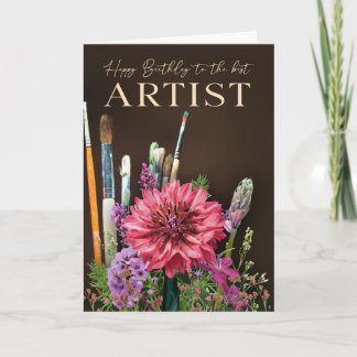 Carte Happy Birthday Canvas Artist Painter Card