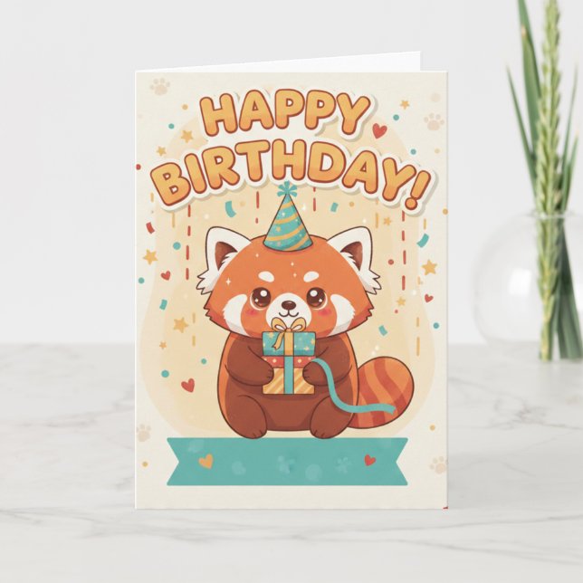 Carte happy birthday card cute for women (Devant)