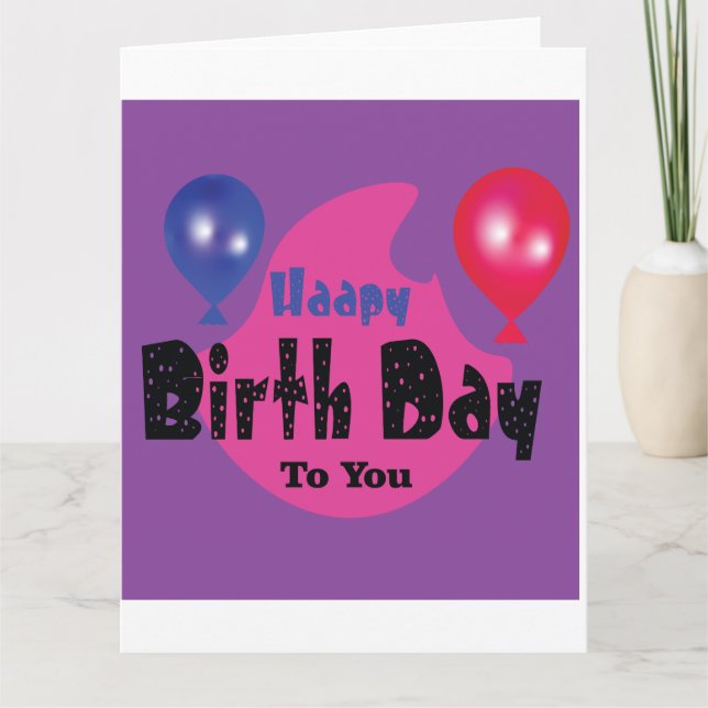 Carte Happy Birthday – Colorful Celebration Party Design (Devant)