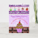 Carte Happy Birthday Daughter<br><div class="desc">Personnalized Happy Birthday Daughter,  Wishing you a Magical Birthday. A cute whimsical purple chocolate cupcake with pink and purple candy csprinkles</div>