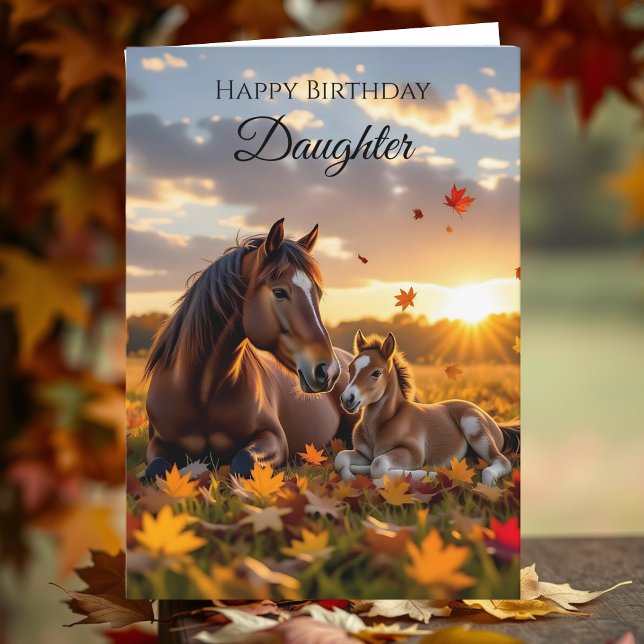 Carte Happy Birthday Daughter | Horse Themed (Créateur téléchargé)