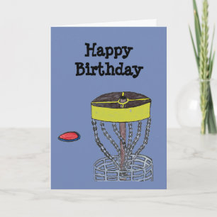 Carte Happy Birthday disc golf greeting card