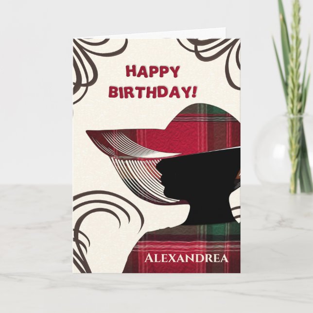 Carte  Happy Birthday Elegant Modern Lady Personalize  (Devant)