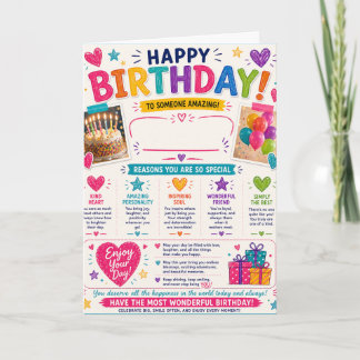 Carte Happy Birthday fill in the Blank Name Space