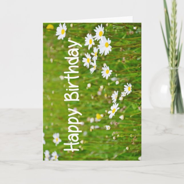 Carte Happy Birthday flower card Daisy (Devant)