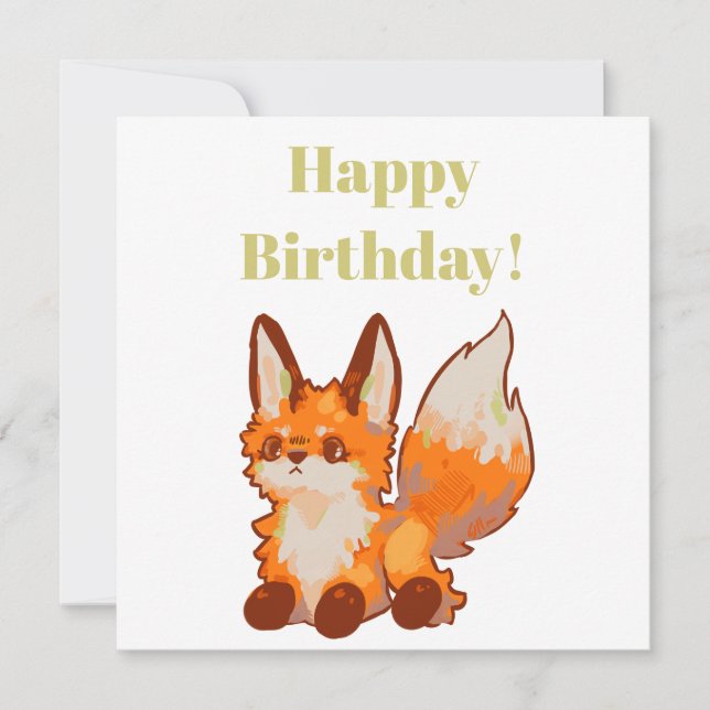 Carte Happy Birthday! Fox, vosje (Devant)