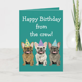 Carte Happy birthday - French Bulldog Friends