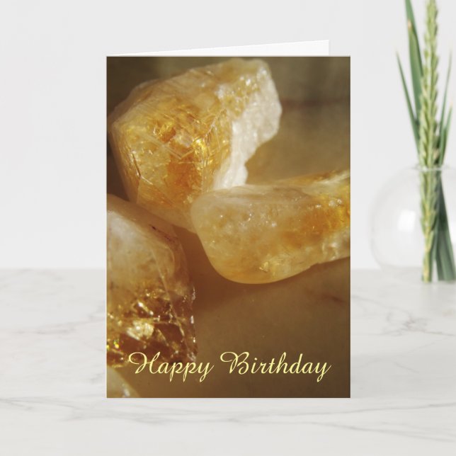 Carte Happy Birthday Gemstones Crystal Birthday (Devant)