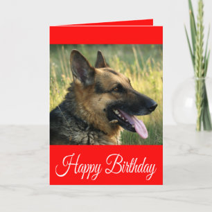 Carte Happy Birthday German Shepherd Puppy Dog Card