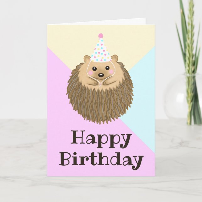 Carte Happy Birthday Hedgehog (Devant)
