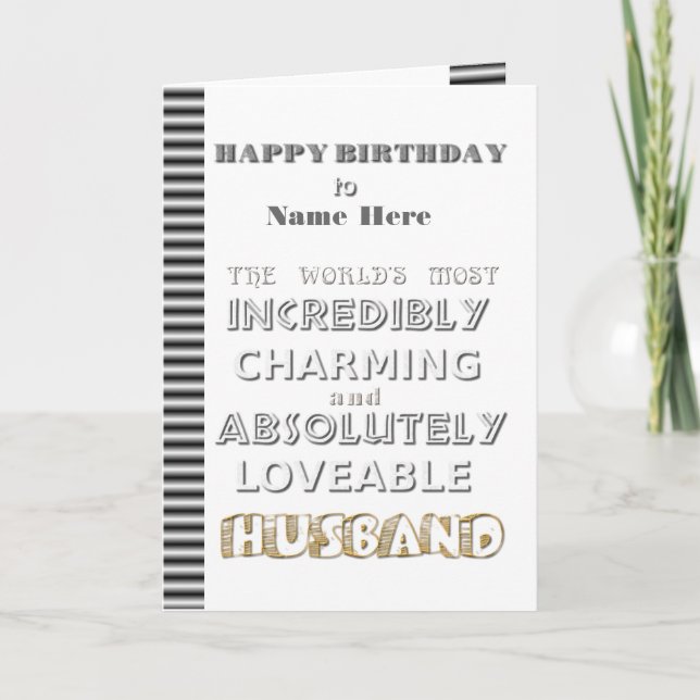 Carte Happy Birthday Husband Card (Devant)