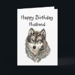 Carte Happy Birthday Husband Humor Wolf, Wolves<br><div class="desc">Great image for Husband who love wolves or animals with humorous quote about being loyal and great to howl with</div>