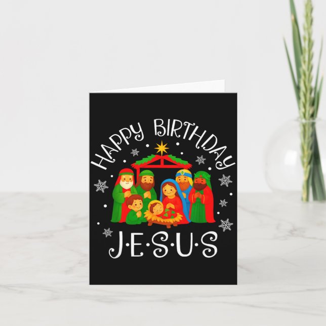 Carte Happy Birthday Jesus Christmas Pajamas Xmas Squad  (Devant)