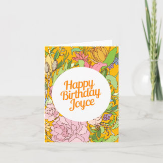 Carte Happy Birthday Joyce | Floral Birthday Card