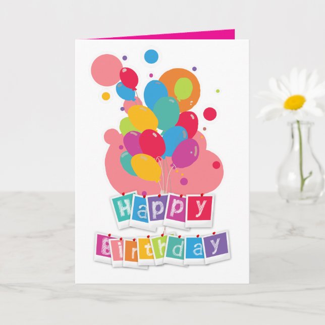 Carte Happy Birthday – Joyful Celebration Design (Petite plante)