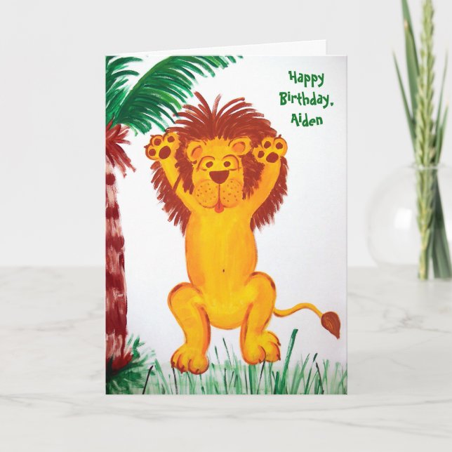 Carte Happy Birthday Lion (Devant)