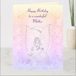 Carte Happy Birthday Mother Fairy design<br><div class="desc">Beautiful Moonstone Fairy design Joyeux anniversaire Mother Greeting Card.</div>