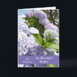 Carte Happy Birthday Mother Hydrangea Flowers<br><div class="desc">A beautiful picture of blooming purple Hydrangea flowers on a birthday card for special mother,  fell free to edit the text and adapt it for any family member</div>