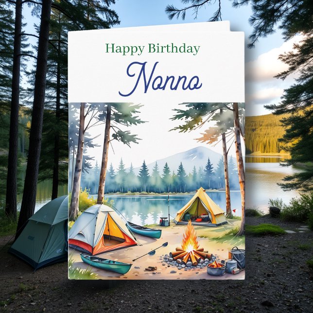 Carte Happy Birthday Nonno | Campsite Poem (Créateur téléchargé)