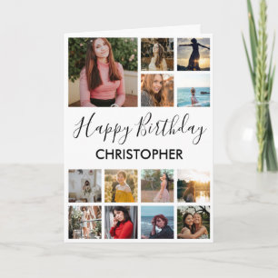 Carte Happy Birthday Photo Collage 13 Photos pour n'impo