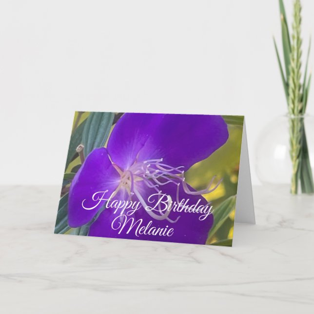Carte Happy Birthday Purple Iris Bloom (Devant)