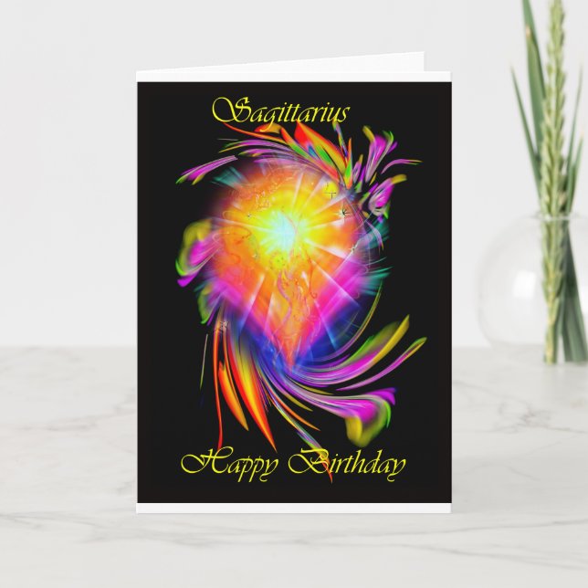 Carte Happy Birthday Sagittarius (Devant)