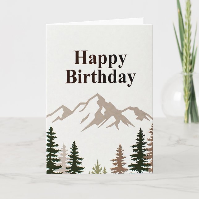Carte Happy Birthday - simple outdoors (Devant)
