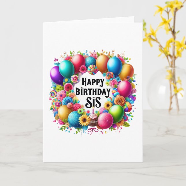 Carte Happy Birthday SIS (Fleur jaune)