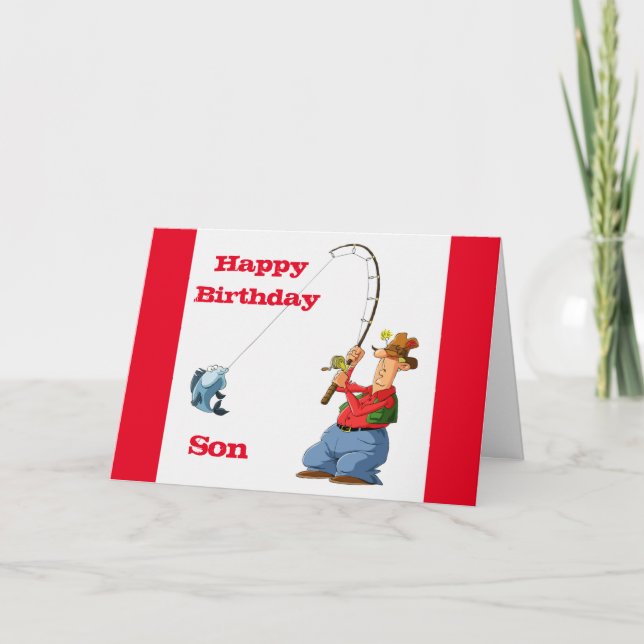 Carte HAPPY BIRTHDAY *SON* FAVORITE FISHERMAN Card (Devant)