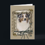 Carte Happy Birthday - Stone Paws - Australian Shepherd<br><div class="desc">What could say Happy Birthday better than this Australian Shepherd Dog helping you to celebrate!</div>