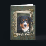 Carte Happy Birthday - Stone Paws - Bernese Mountain Dog<br><div class="desc">What could say Happy Birthday better than this Bernese Mountain Dog helping you to celebrate! How would you enjoy a day with your friends and their fur-babies? Have a fun day and earn a FREE Gift! Pick a date and an area at your home where I can set up a...</div>
