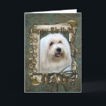 Carte Happy Birthday - Stone Paws - Coton de Tulear -Dad<br><div class="desc">What could say Happy Birthday better than this Coton de Tulear Dog helping you to celebrate! How would you enjoy a day with your friends and their fur-babies? Have a fun day and earn a FREE Gift! Pick a date and an area at your home where I can set up...</div>