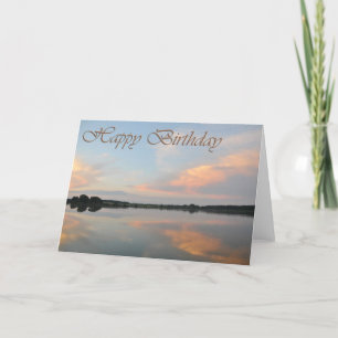 Carte Happy birthday sunrise at the lake