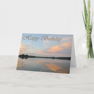 Carte Happy birthday sunrise at the lake