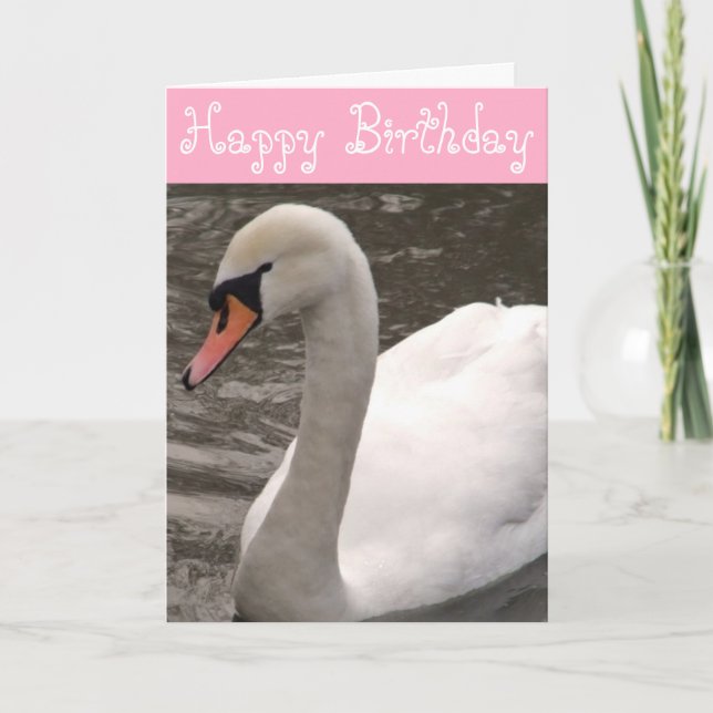 Carte Happy Birthday Swan Birthday (Devant)