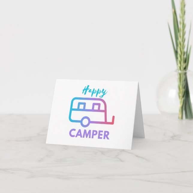 Carte Happy Camper Pull Derrière Adventure Blank Salutat (Devant)