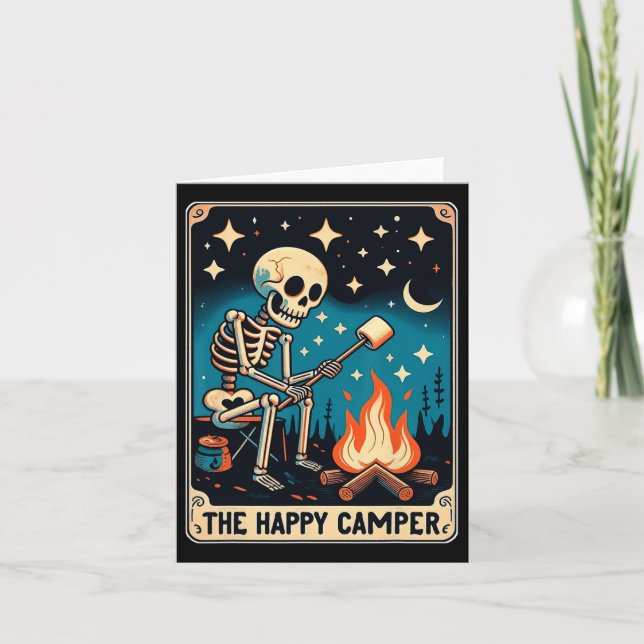 Carte Happy Camper Tarot Card Skeleton Camper Funny Camp (Devant)