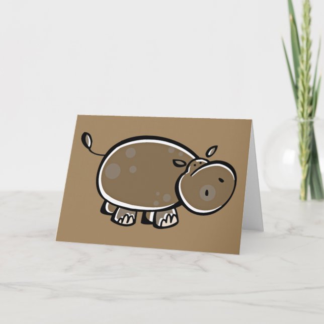Carte Happy Cartoon Hippo (Devant)