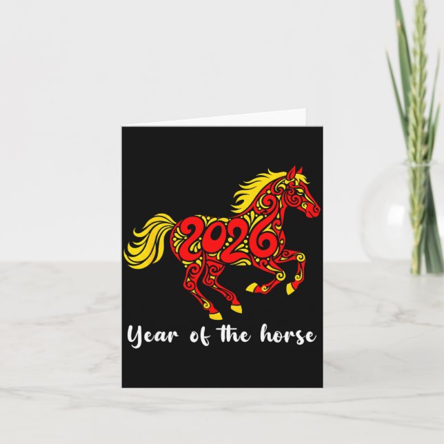 Carte Happy Chinese New Year 2026 Year Of The Horse Horo (Devant)