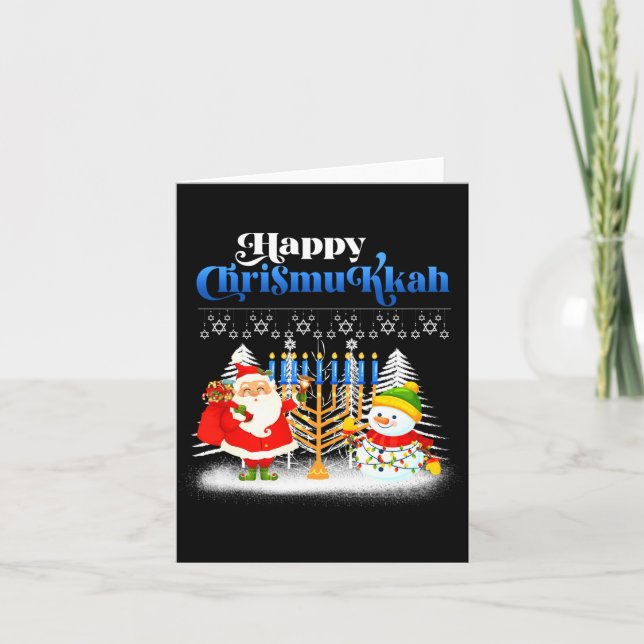 Carte Happy Chrismukkah Jewish Christmas Hanukkah  (Devant)