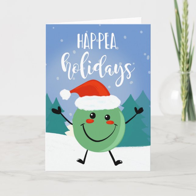 Carte happy christmas happepea art funny pun gag (Devant)