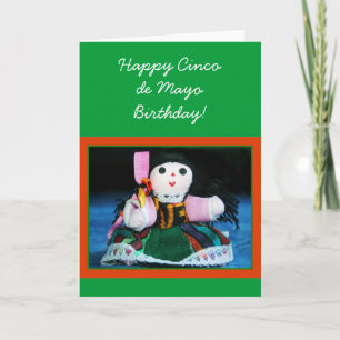 Carte Happy Cinco de Mayo Birthday doll greeting card