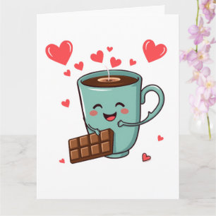 Carte Happy Coffee & Chocolate – Joli Saint-Valentin