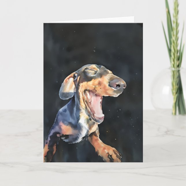 Carte Happy Dachshund (Vierge) (Devant)