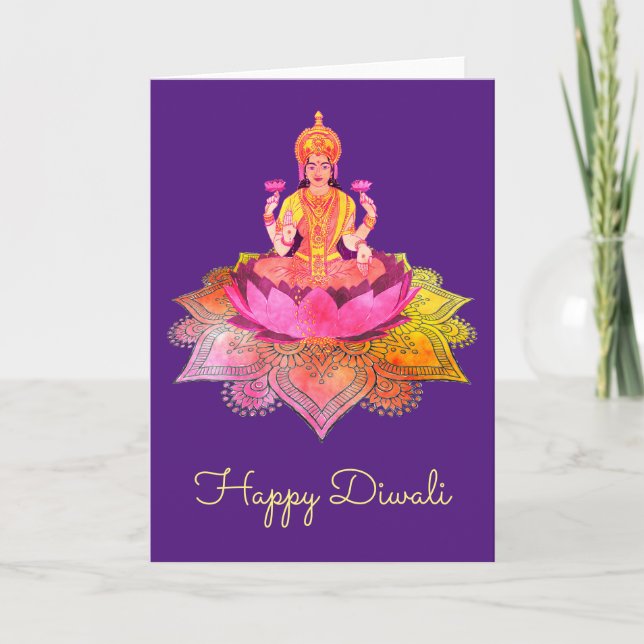 Carte Happy Diwali - Deepalavi Lakshmi Goddess 4 (Devant)