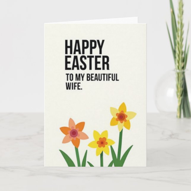 Carte Happy Easter Beautiful Wife Card (Devant)