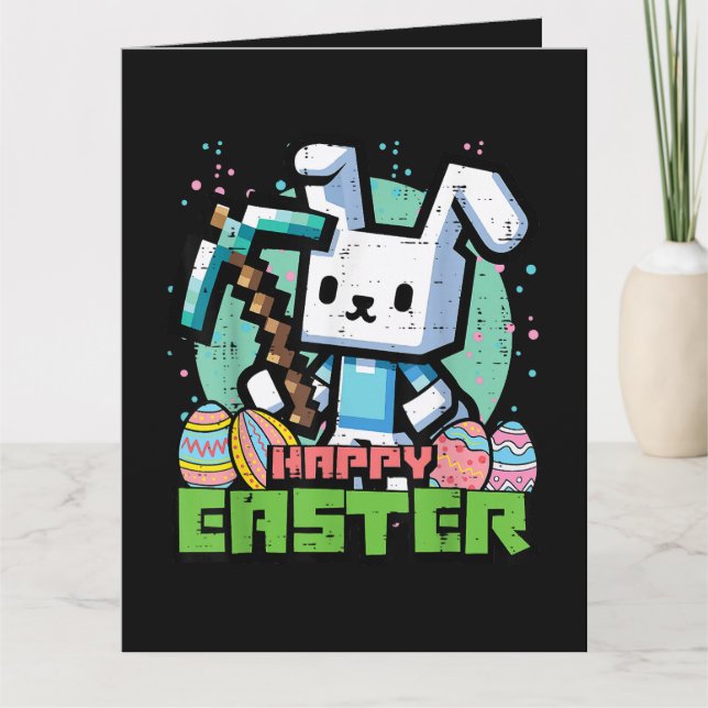 Carte Happy Easter Bunny Pixel Game  (Devant)