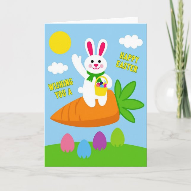 Carte Happy Easter Bunny Wave Card (Devant)